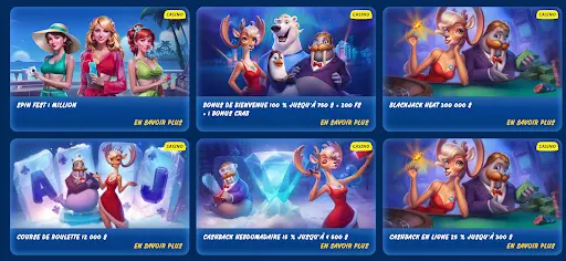 Aperçu des promotions de SG Casino, y compris bonus de bienvenue, cashback, tournois de roulette et blackjack