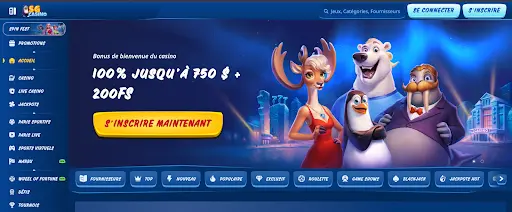 SG Casino - Obtenez 100 % jusqu'à 750 $ + 200 Free Spins dès votre inscription Page d'accueil de SG Casino avec bonus de bienvenue de 750 $ et 200 tours gratuits